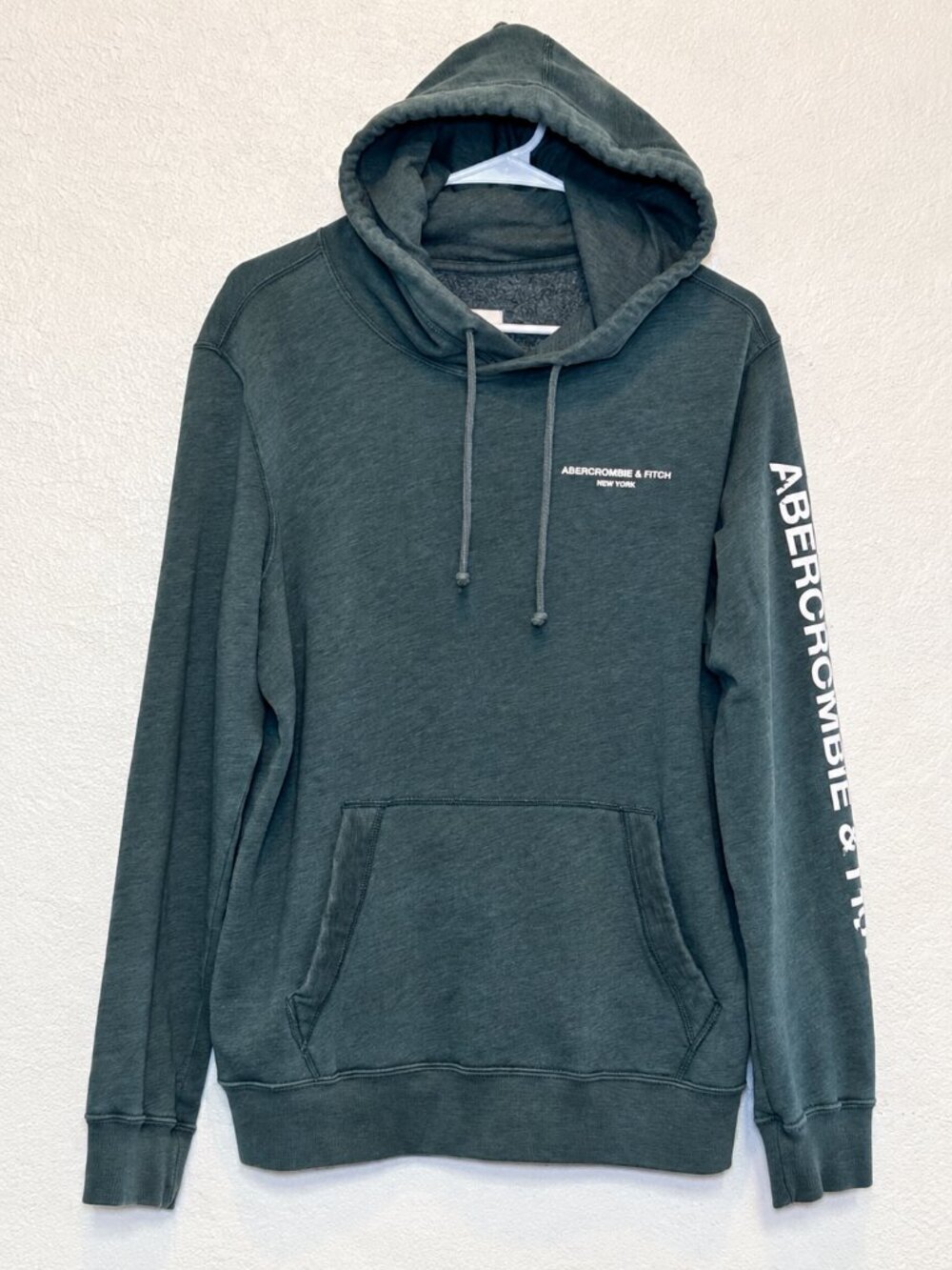 Men’s Abercrombie & Fitch Hoodie – Blue-Green / Charcoal Teal – Size M